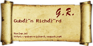 Gubán Richárd névjegykártya